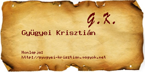 Gyügyei Krisztián névjegykártya